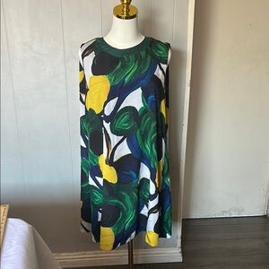 Abstract Print Sleeveless Mini Dress